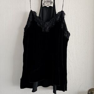 Johnny Was Black Remy Silk-Blend Cami Blouse   size S